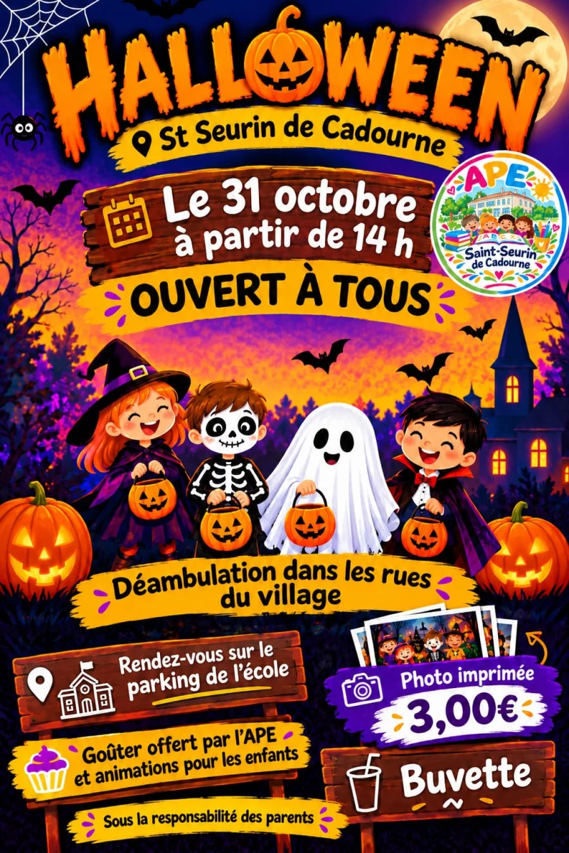 L'APE de Saint-Seurin-de-Cadourne fête Halloween