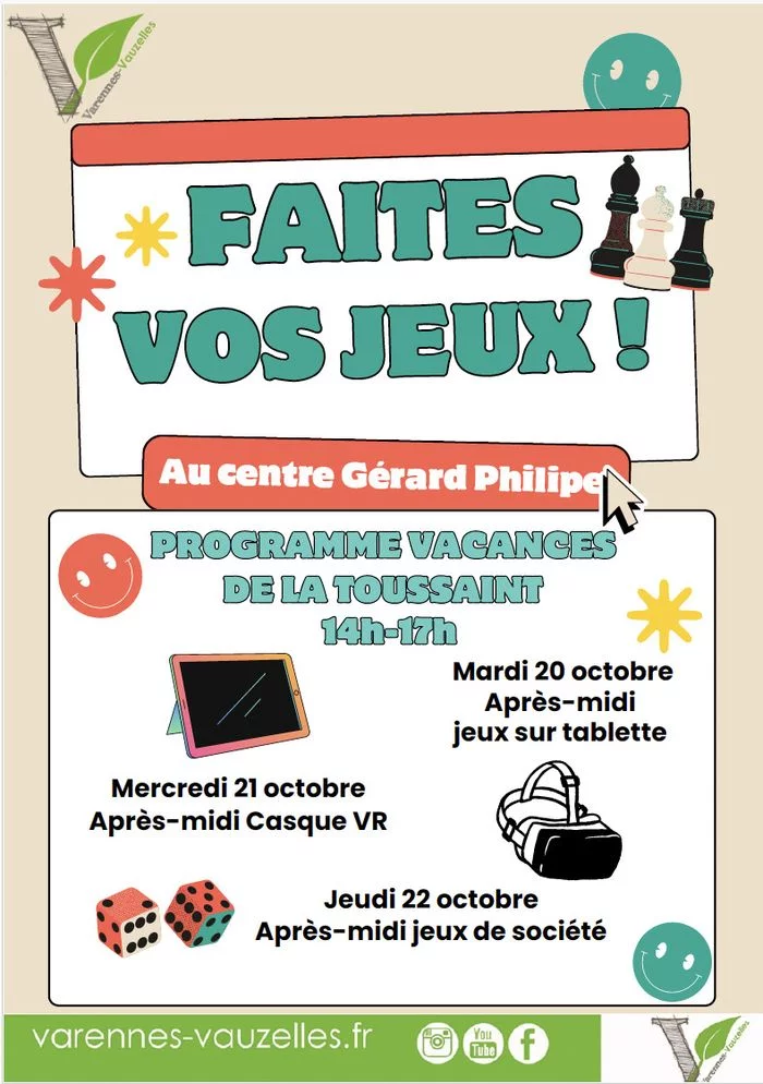 Faites vos jeux - vacances octobre