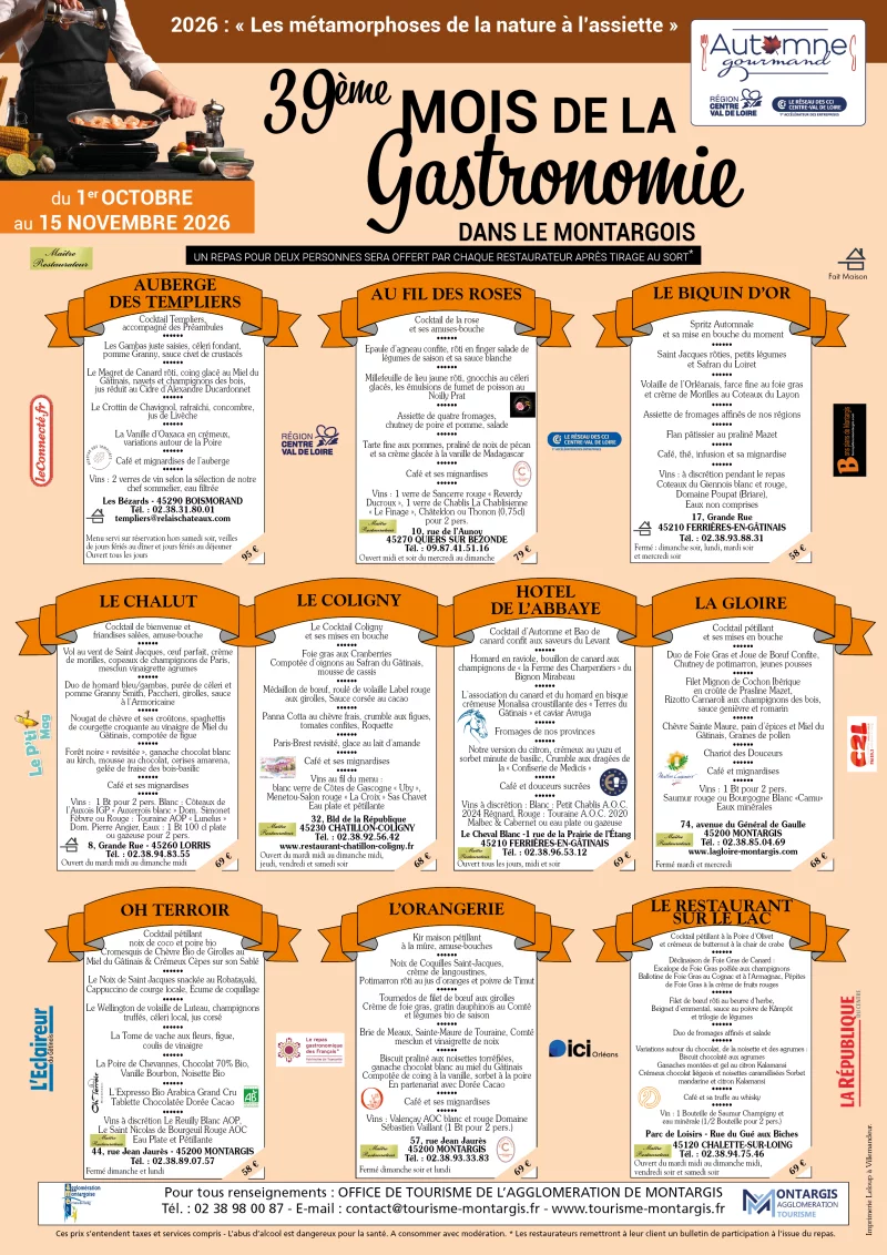 39ème Mois de la Gastronomie dans le Montargois