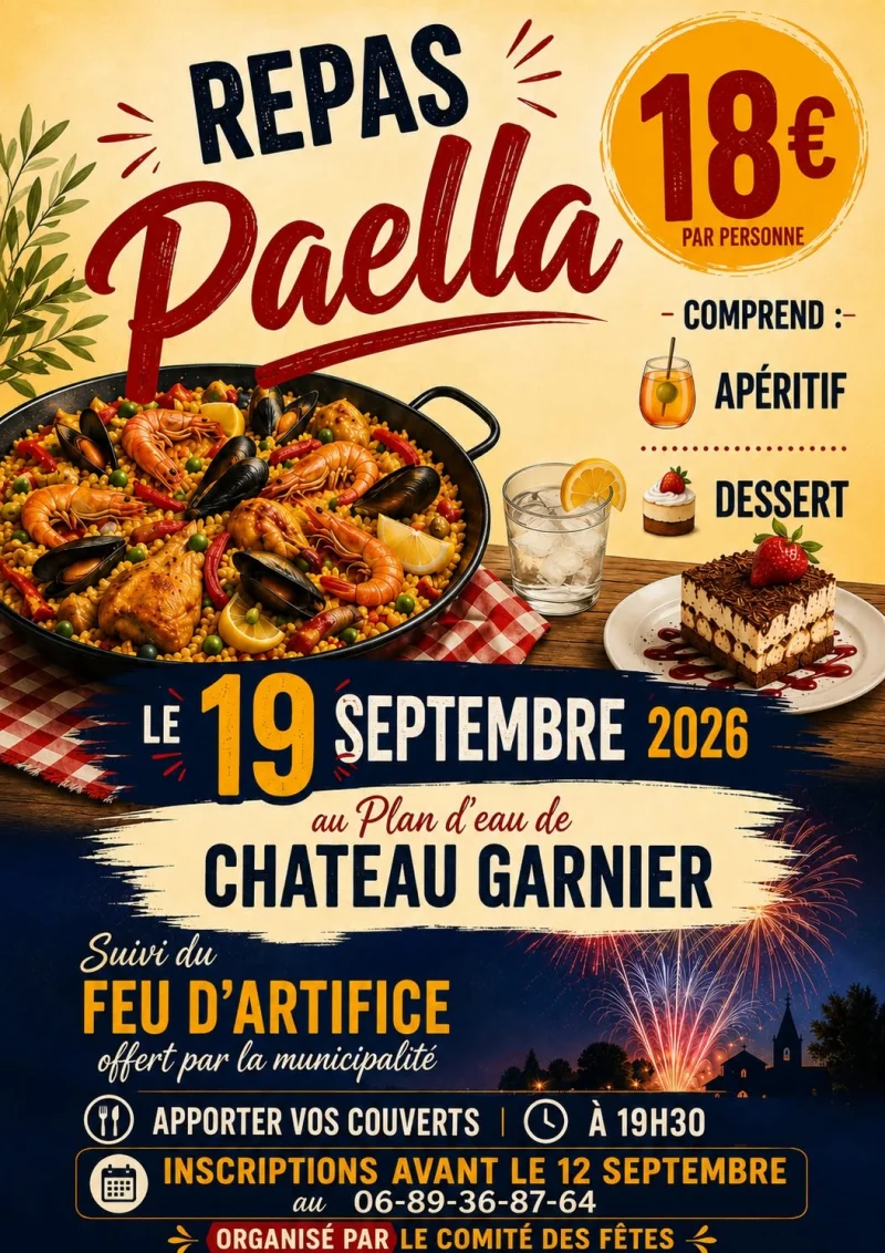 Repas Paëla et feu d'artifice