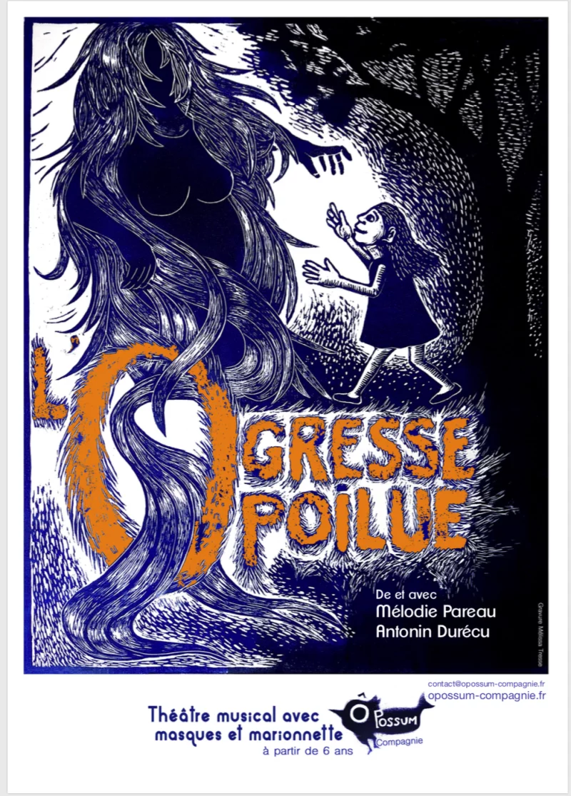 L’OGRESSE POILUE, THÉÂTRE MUSICAL AVEC MASQUES ET MARIONNETTES – FAMILIAL