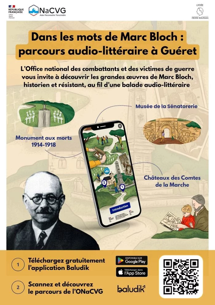 Parcours Baludik : dans les mots de Marc Bloch, un parcours audio-littéraire à Guéret