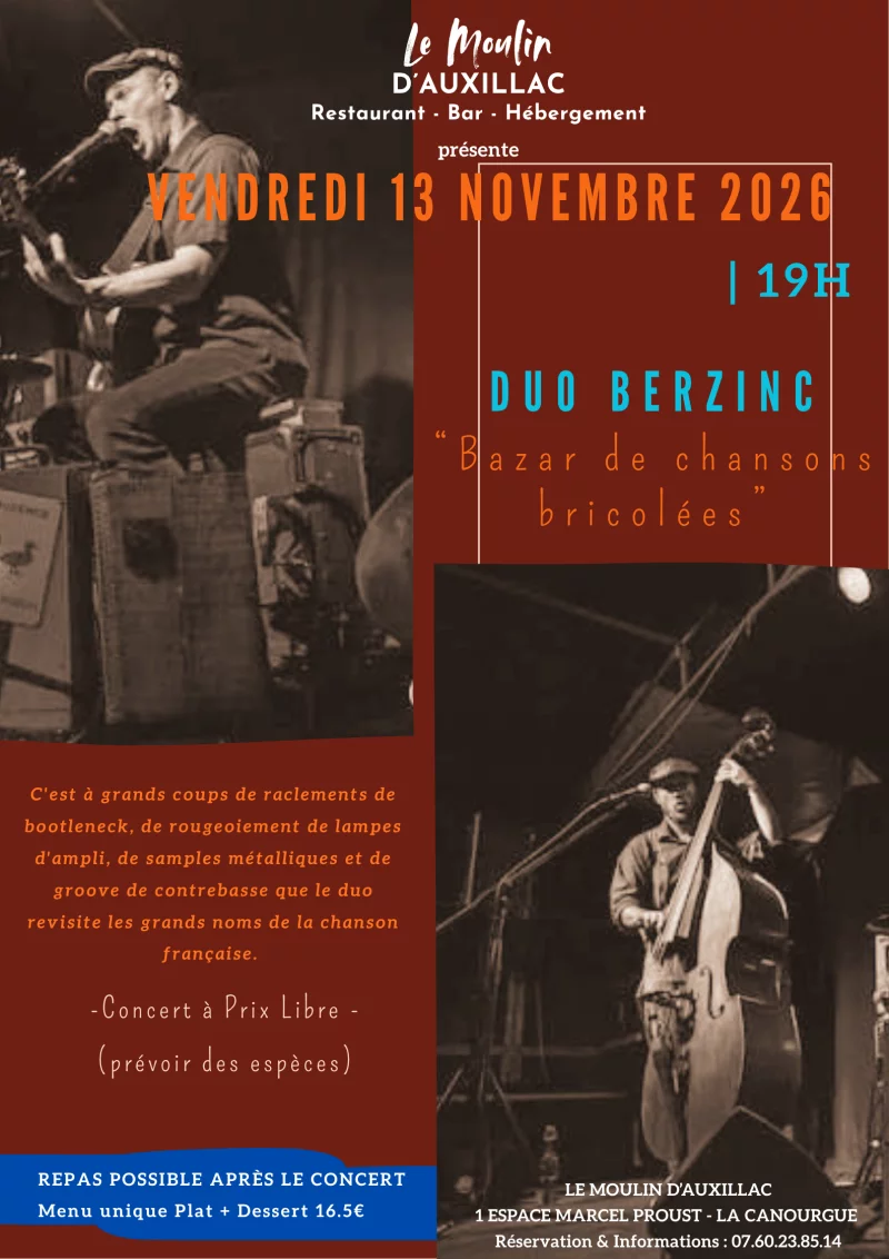 CONCERT AU MOULIN : "DUO BERZINC"