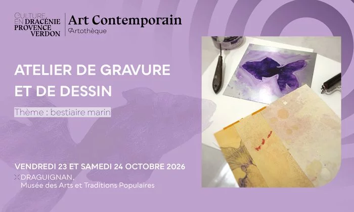 Ateliers de dessin et de gravure - Thème : Bestiaire marin