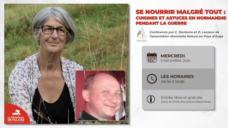 Conférence "Se nourrir malgré tout : cuisines et astuces en Normandie pendant la guerre" par Christiane Dorléans et David Lecoeur