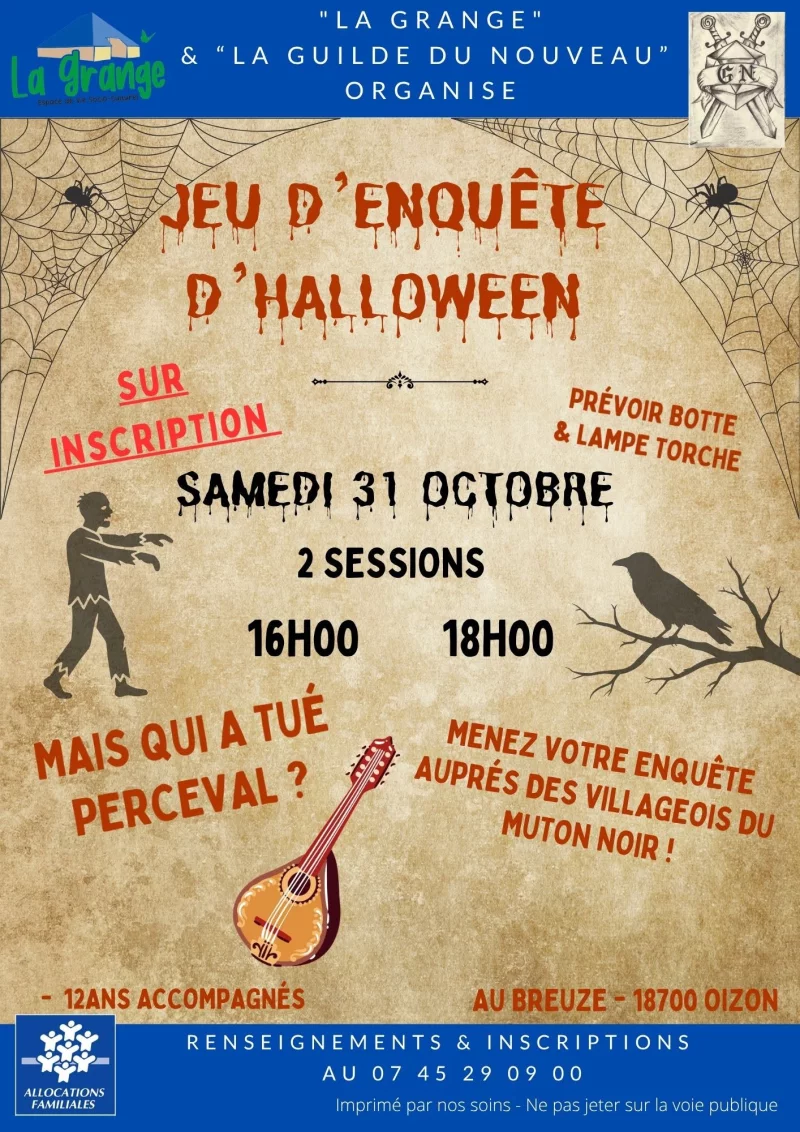 Jeu d'enquête d'Halloween