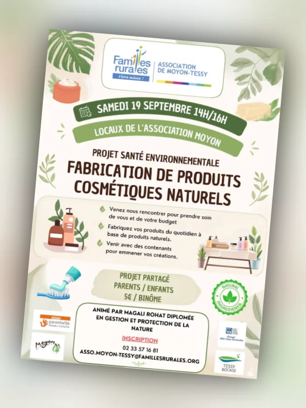 Atelier fabrication de produits cosmétiques naturels