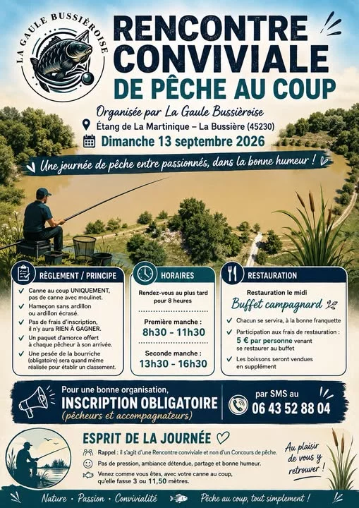 Rencontre conviviale de pêche au coup