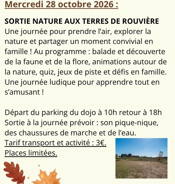 SORTIE NATURE AUX TERRES DE ROUVIÈRE
