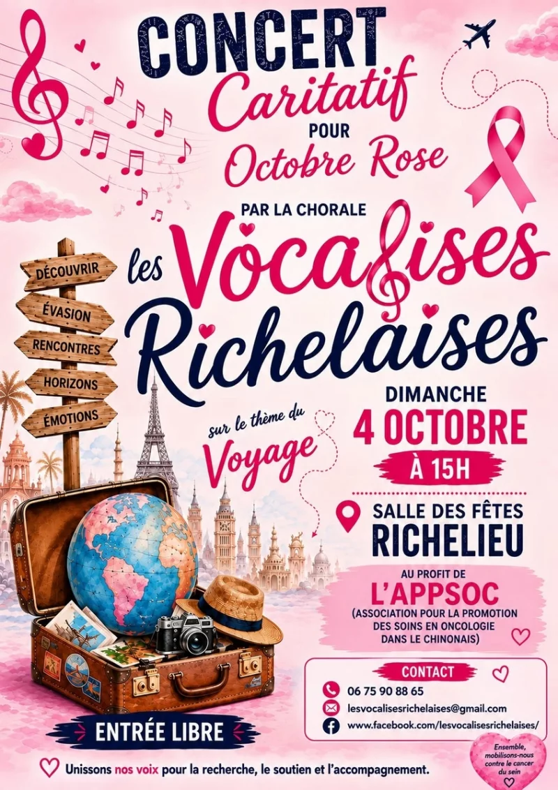 Concert caritatif des Vocalises Richelaises - "Le Voyage"