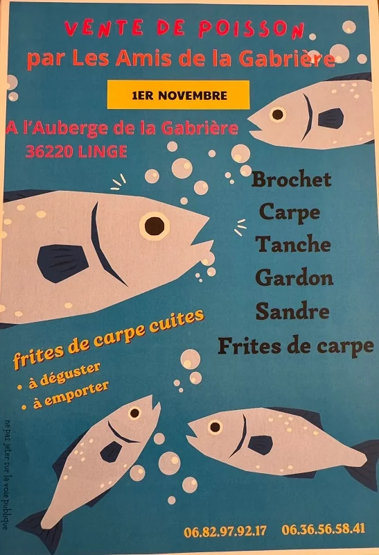 Vente de poissons à l’étang de La Gabrière