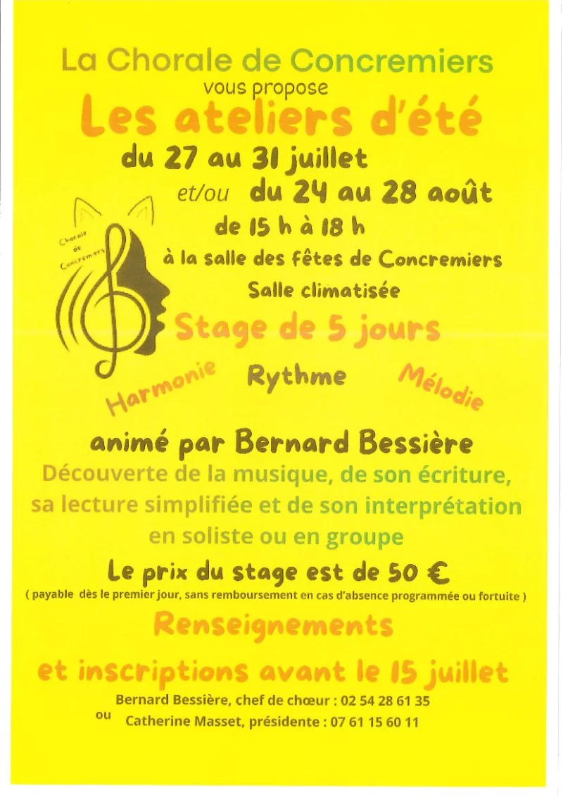 Ateliers d'été de la chorale