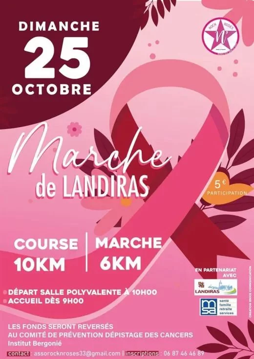 Tous présents à Landiras pour Octobre Rose !