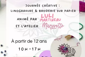 Journée créative - Linogravure et broderie sur papier