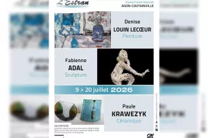 Peintures, Denise Louin Lecoeur - sculptures, Fabienne Adal - céramique, Paule Krawezyk