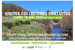 Visite collective Cours d'eau, Ripisylves et Agriculture sur le Plateau ardéchois : enjeux et gestion