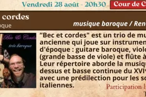 Festival Re-naissance à Figeac : concert, "bec et cordes", Trio Baroque