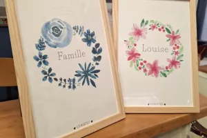 Couronne de fleurs à l’aquarelle