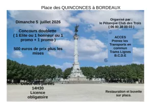 Concours de pétanque Place des Quinconces à BORDEAUX