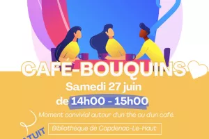 Café-bouquins à la bibliothèque de Capdenac-Le-Haut