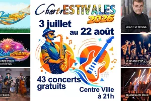 ChartrEstivales 2026 : Martha Fields ; Chant et orgue ; Le Grand Pop ; Telegraph Road