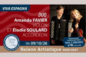Concert de Bourg Arts et Vins : Amanda FAVIER, violon et Elodie SOULARD, accordéon