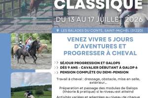 SÉJOUR VACANCES ÉQUITATION CLASSIQUE