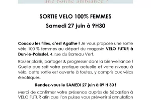 Sortie vélo 100% femme