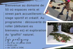 Stage loisirs 6-12 ans "Graff'à roulettes" 6 au 10 juillet 2026