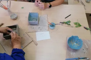 Les artistes à l'atelier