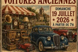 Vide grenier - exposition de voitures anciennes