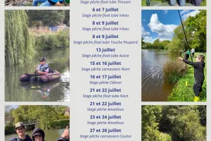 Stages de pêche float tube au barrage de la Touche Poupard