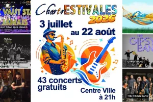 ChartrEstivales 2026 : Mieux vaut star que jamais ; Petit Jérémy et les Grands ; Gaviny ; Gipsy Band ; The Rising Band