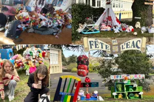 « Peluchologie » dans la cour de l'école élémentaire de Tournus (71)