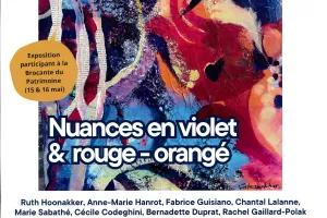 Exposition - nuances en violet et rouge-orangé