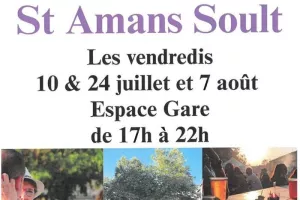 LES ELUS MSA MIDI-PYRENEES NORD PRESENTS SUR LE MARCHE NOCTURNE DES PRODUCTEURS  A ST-AMANS-SOULT