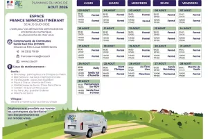 Planning France services Août 2026