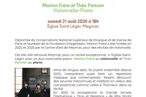 Récital Marion Frère et Théo Penven, violoncelle - piano
