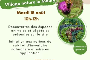 Initiation à l'inventaire naturaliste au Village Nature Le Maury