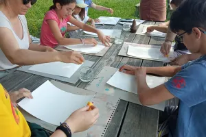 Aquarelle et dessin en plein air à Mios