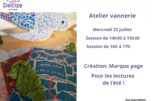 Atelier vannerie "Marque page"