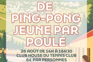 TOURNOI DE PING-PONG JEUNES PAR POULES - MERCREDI 26 AOÛT