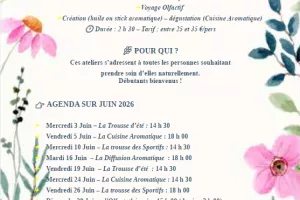 Ateliers d'aromathérapie de juin par Les Fées Aromatiques