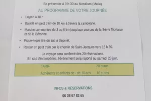 Balade en petit train : Melle-Sepvret à la source du Marais Poitevin