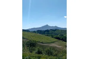 A la découverte de la Corniche basque, Espace Naturel Sensible à Urrugne: Paysages agricoles entre montagne et océan.