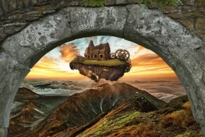 Modélisation 3D : Un château volant