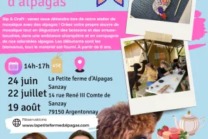 Atelier mosaïque avec les alpagas