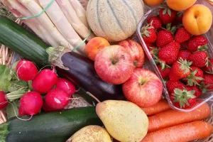 Exposition fruits, fleurs et légumes