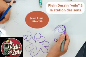 Le Plein dessin à la station - atelier dessin collaboratif sur le thème du vélo