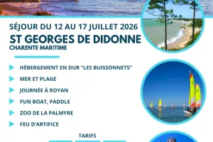 Séjour à Saint Georges de Didonne pour les enfants de 7 à 13 ans